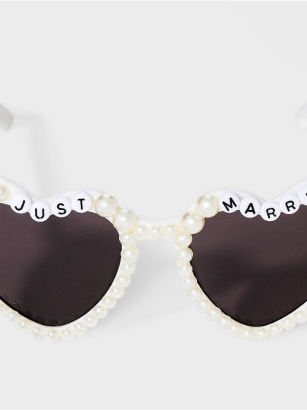 Kids Pearl-Trim Heart Sunglasses - White